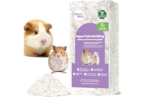 mini&moe Hamster Bedding: Dust-Free and Odor Control Moisture Absorbent Natural Paper Small Pet Bedding - for Guinea Pigs, Hamsters, and Rabbits, 12 Liters