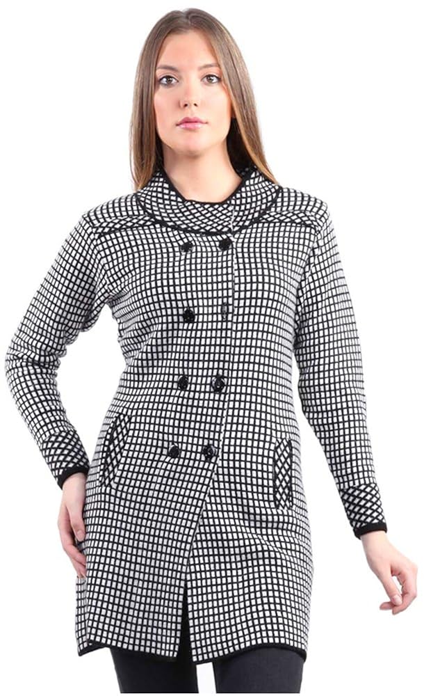 montrex white double breasted coat for women