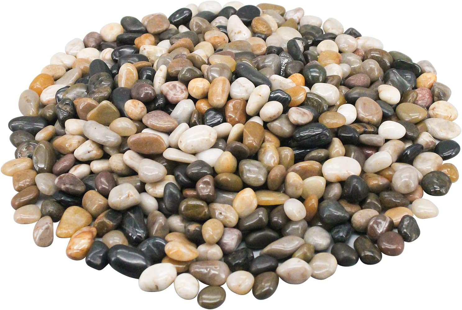 Hardscaping Materials - Virekm River Rocks Decorative Ornamental Pebbles Garden Landscaping Stones Gravel Filler for Home Decoration Flower Bed Fish Tank Plants Vases Succulents (10 Pounds)