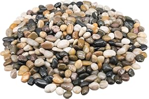 Virekm River Rocks Decorative Ornamental Pebbles Garden Landscaping Stones Gravel Filler for Home Decoration Flower Bed Fish Tank Plants Vases Succulents (10 Pounds)