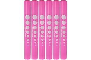 BV Medical Pink Penlights with Pupil Gauge and Pocket Clip, Pack of 6
