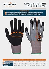Portwest A350 Flexible DermiFlex Glove Black X Large Nitrile Foam Palm view 7