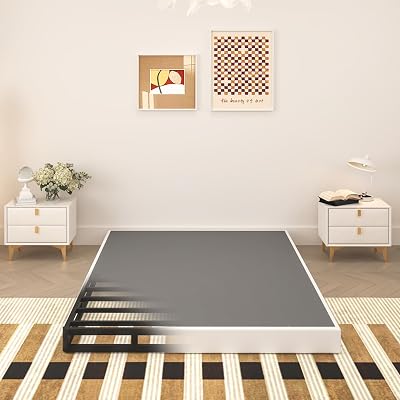 TROZULER 5 Inch King Size Box Spring, Heavy Duty Metal Mattress Foundation, 3000 lbs Capacity, Low Profile, Noise-Free, Easy Assembly with Fabric Cover