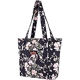 Sinpooo Tote Bag for Women, Canvas Large Tote Bag with Zipper Lightweight Shoulder Bag Top Handle Handbag for Travel Work