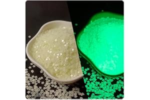 SOURCINGBAY Glow in The Dark Tiny Stars Glitter,3mm Flakes Luminous Sequins Holographic for Nail Art,Slime Supplies,Resin Craft,Holidays Party,Home Decoration - 0.35oz (Natural Color)