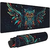 Owl Large Mouse Pad Extended Desk Mat for Keyboard and Mouses Gaming Rubber Keyboards Mats Home Office Computer Accessories Waterproof and Non-Slip 31.5x11.8 Inch