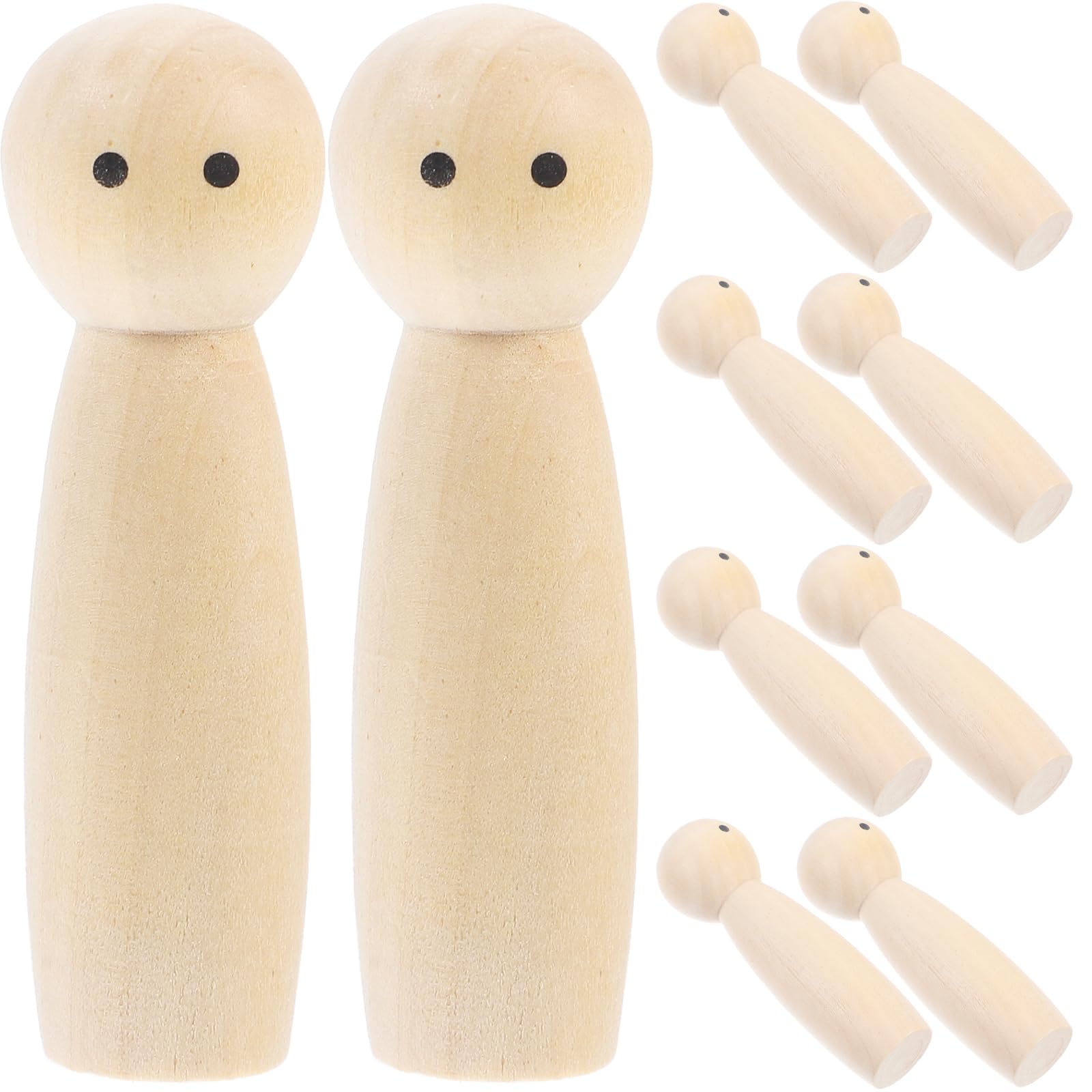 Wooden Peg Dolls 10pcs Wooden Peg Dolls Bodies Figures Decorative People for DIY Painting Craft Art Projects People