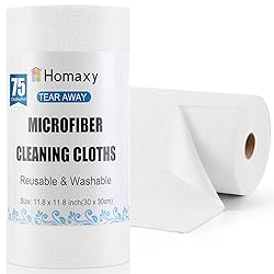 Homaxy Microfiber Cleaning Cloth Roll, 75 Pack