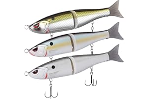 Bassdash SwimShad Glide Baits Jointed Swimbait Bass Pike Salmon Trout Muskie Fishing Lure,3-Pack