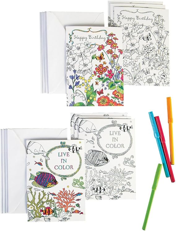 Greeting Cards To Color 24 Pc Office Products
