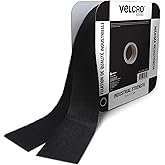 VELCRO Brand Heavy Duty Tape with Adhesive | 25 Ft Bulk Roll 2" Wide | Holds 10 lbs, Black | Industrial Strength Strong Hold for Indoor or Outdoor Use (30081)