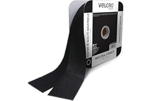 VELCRO Brand Heavy Duty Tape with Adhesive | 25 Ft Bulk Roll 2" Wide | Holds 10 lbs, Black | Industrial Strength Strong Hold for Indoor or Outdoor Use (30081)