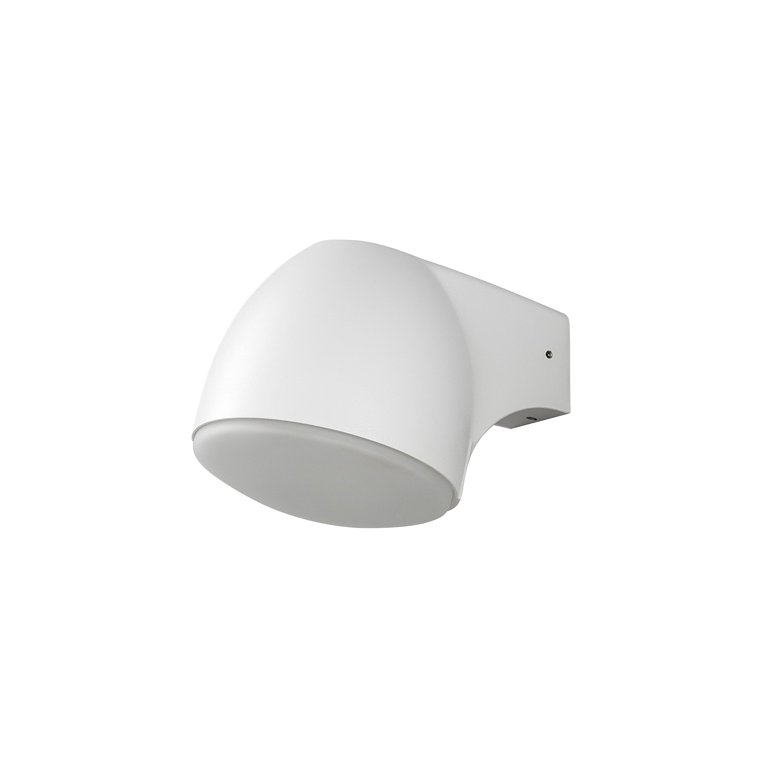 Konstsmide 7531-250 Ferrara Down Outdoor Wall Light Up/High Power 4 W Wall Lamp/Frosted-Opal Glass Lens/Aluminium/ IP44/ Outside Light White