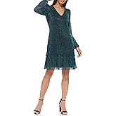 Kensie Womens Balloon Sleeve Ruffle Hem Mini Dress