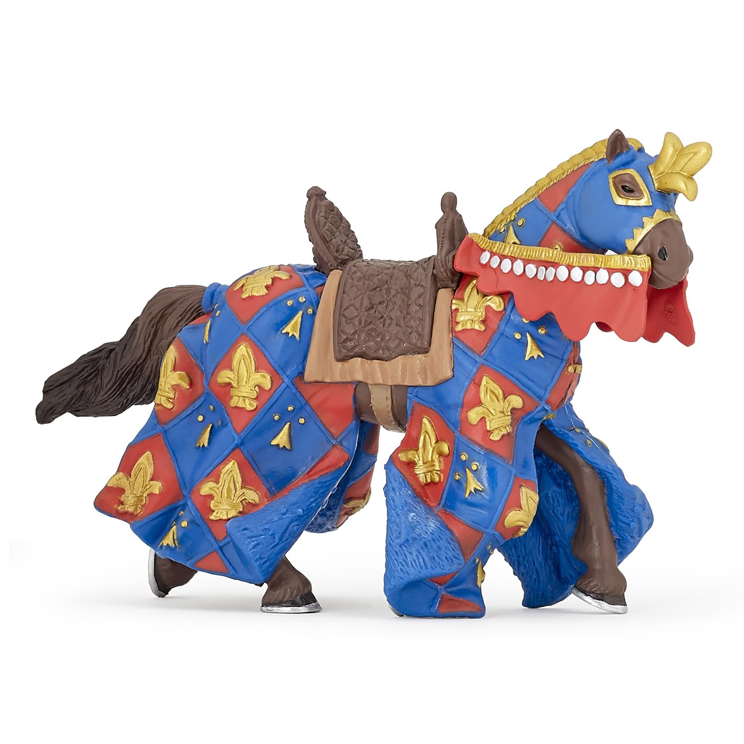 Papo 39787 Blue horse fleur de lys MEDIEVAL-FANTASY Figurine, Multicolour