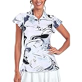Tanst Sky Women's Golf Polo Shirts Zip Up Ruffles Short Sleeve Workout Tops Quick Dry