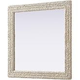 Elegant Decor Rectangle Cornhusk Mirror 36X36 Linen White