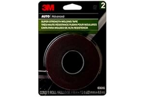 3M Super Strength Molding Tape 03616, 7/8 in x 15 ft, Heavy Duty Double-Sided Automotive Mounting Tape, Weather-Resistant Adhesive for Trim, Emblems, Moldings and Accessories (1 Roll)