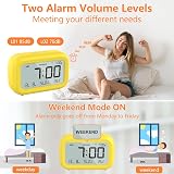 DOOMAY Digital Alarm Clock Bedside Battery Powered LCD Display Yellow view 3
