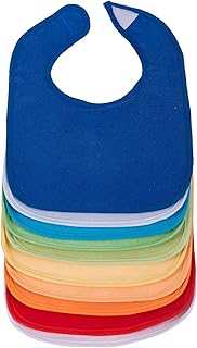 Bieco Baby Lätzchen, 10er Pack mit Klettverschluss in tollen Farben für Junge und Mädchen, Klettverschluss und doppelseitig mit außen Baumwolle, abwaschbar und wasserdicht, Kinderlätzchen