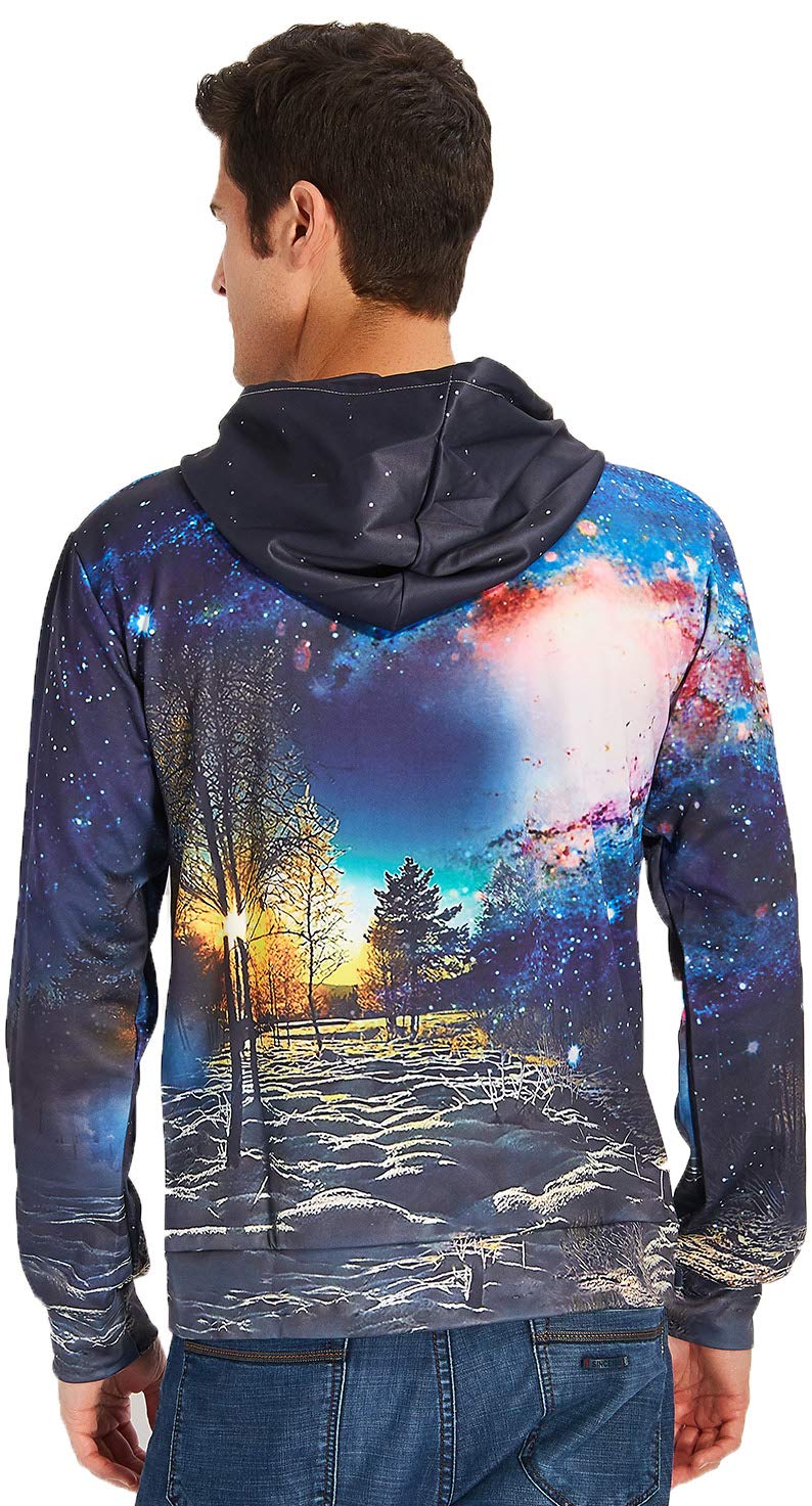 Leapparel Men/Women 3D Hoodie Full Zip Print Graphic Sweatshirts Pullover Casual Pocket Jacket (L, Dinosaur&Sloth)