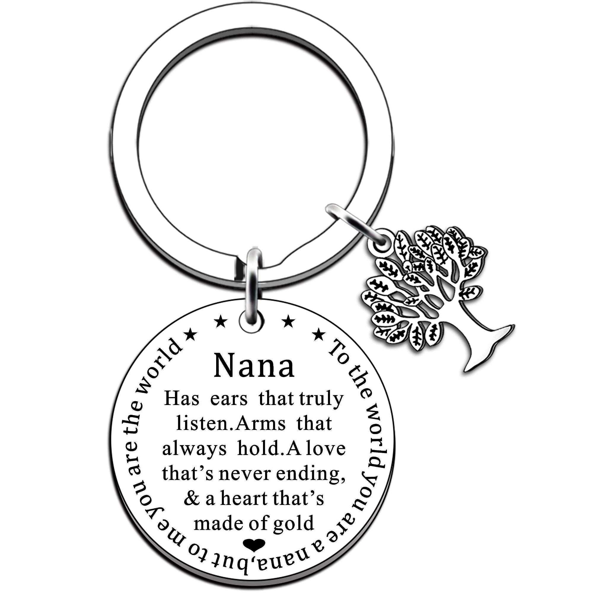 JMIMO Nana Keyring Gifts From Granddaughter Grandson Grandchildren Family Tree Gifts for Nana Nan Grandma Grandmother