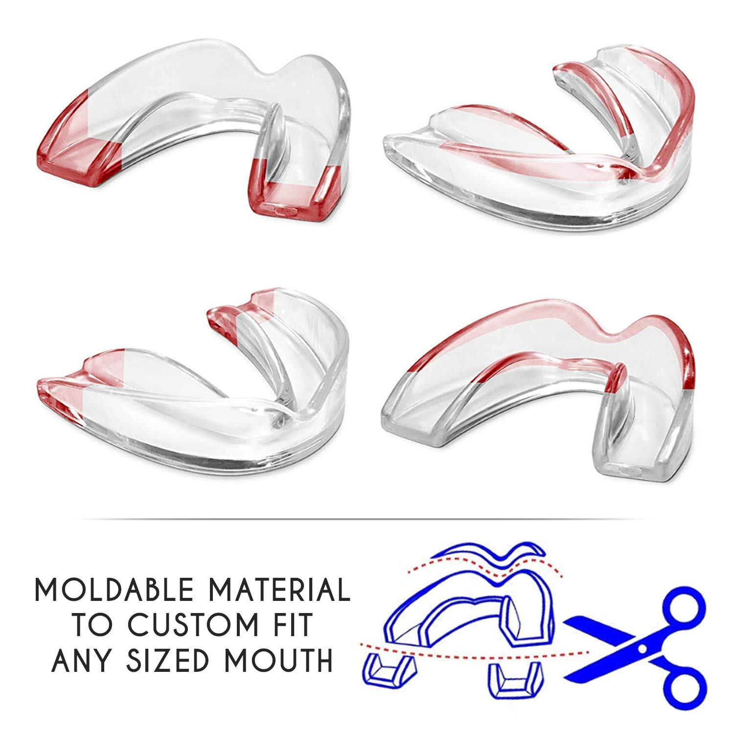 DentaPro2000 Teeth Grinding Mouth Guard Eliminates Grinding, Clenching, TMJ Set Includes 3 Dental Guards, 1 Anti-Bacterial Case & Complete Molding & Fitting Instructions : Beauty