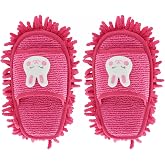 RYLENDOR Dusting Slippers Little Kid Microfiber Floor Fuzzy Cleaning Shoes | Fuzzy, Plush, Animal, Cute, Cartoon, Duster, Mop Shoes, Mopping, House Cleaning, Home, Open Back, Slides, Girls, Boys