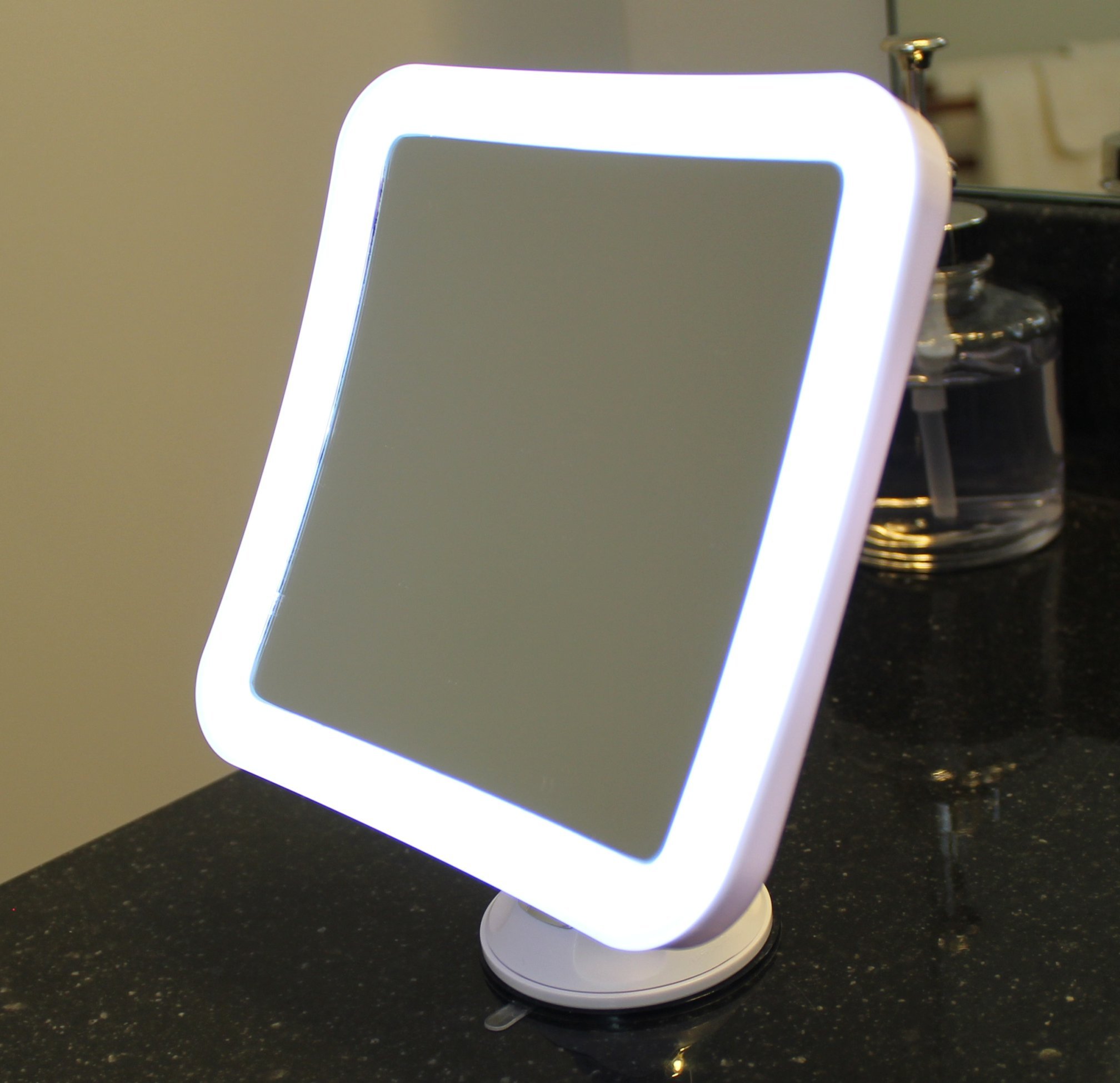 7X Lighted Makeup Mirror With Locking Suction Mount And Ball Joint Swivel