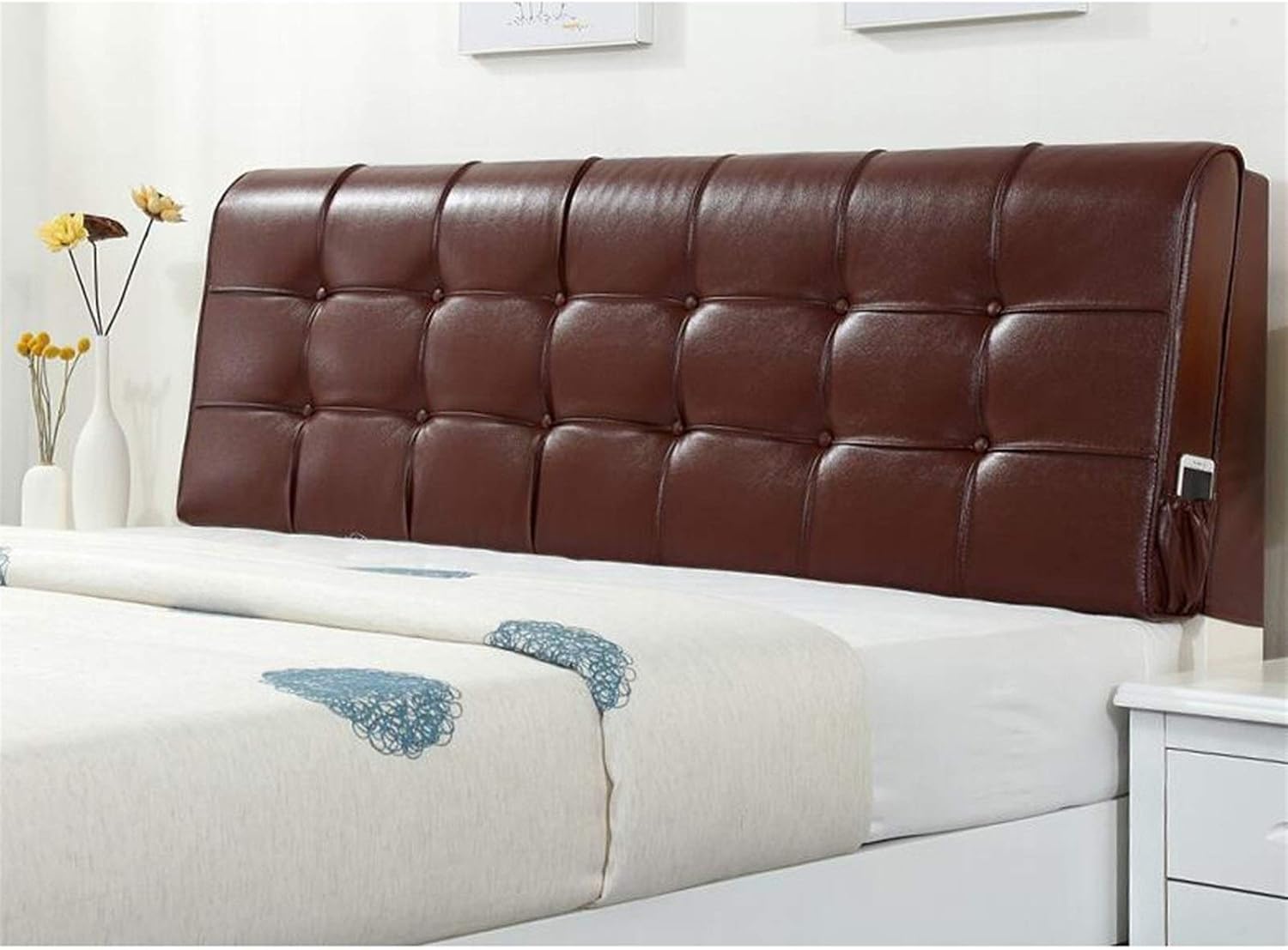 Bedside Cushion Headboard Large Backrest Pillow Double Head Hood Fabric