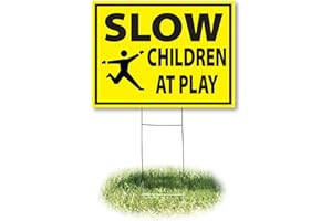 Headline Sign 4731 Yard, Slow/Children at Play, 18-Inch by 24-Inch