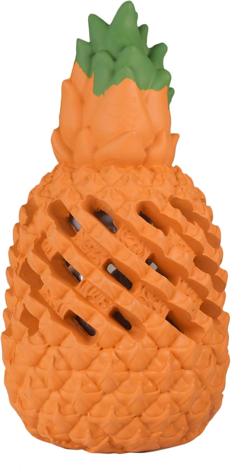 NanaCare Pineapple Dog Chew Toys for Aggressive Chewers - Tough Indestructible Flavored Dental Dog Toy for Large Breed Dogs - Heavy-Duty Interactive Rubber Puppy Treat Chewy Toy for Small, Big Puppies