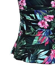 Hilor Women's 50's Retro Ruched Tankini Swimsuit