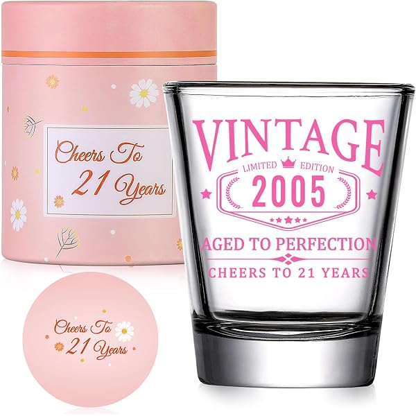 21st Birthday Shot Glass - 21 AF Shotglass - Ceramic Novelty College Gag Gift For Women and Men Turning Twenty One - Best Happy Birthday Party Gift For Guys