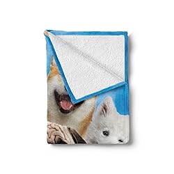 Ambesonne Dogs Throw Blanket, Funny Whimsical and