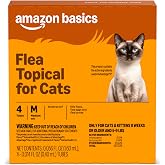 Amazon Basics Topical Flea Treatment for Medium Cats (5-9 Pounds), 4 Count, Packaging May Vary