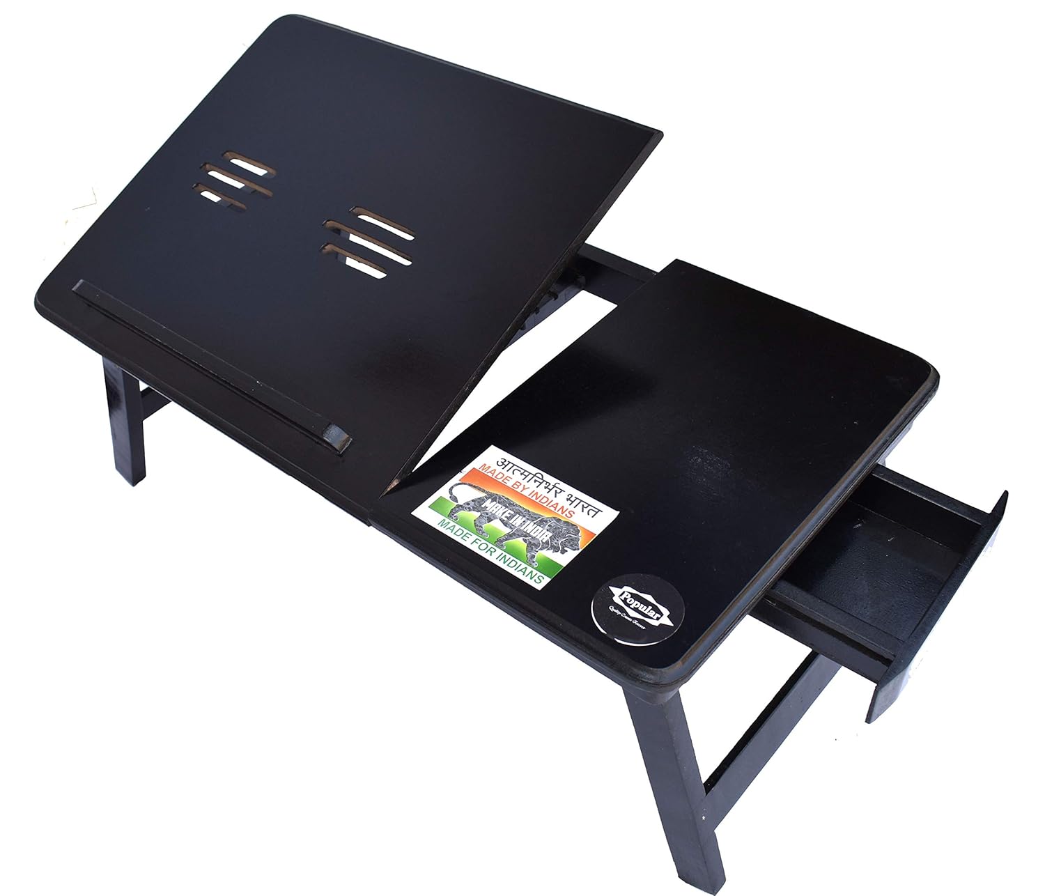 POPULAR Multipurpose Wooden Laptop Table/Study Table Black Colour