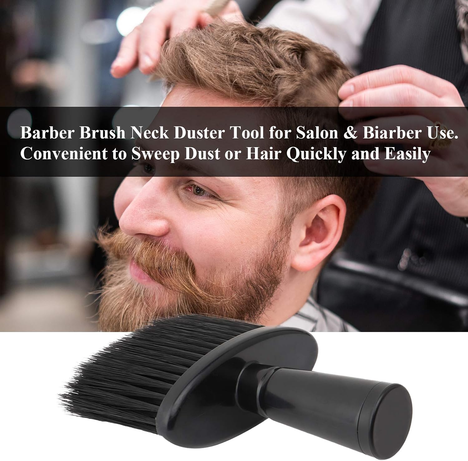 Hairdresser Neck Brushes, Barbers Duster Brush, Soft Plastic Cleaning Hairbrush, Salon Hairdressing Hair Cutting Barber Hairstyling Tool, Black - Image 5
