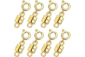 Kcctoo Necklace Clasps and Closures - 14k Gold and Silver Plated Bracelet Connectors for Necklaces Chain Jewelry Making