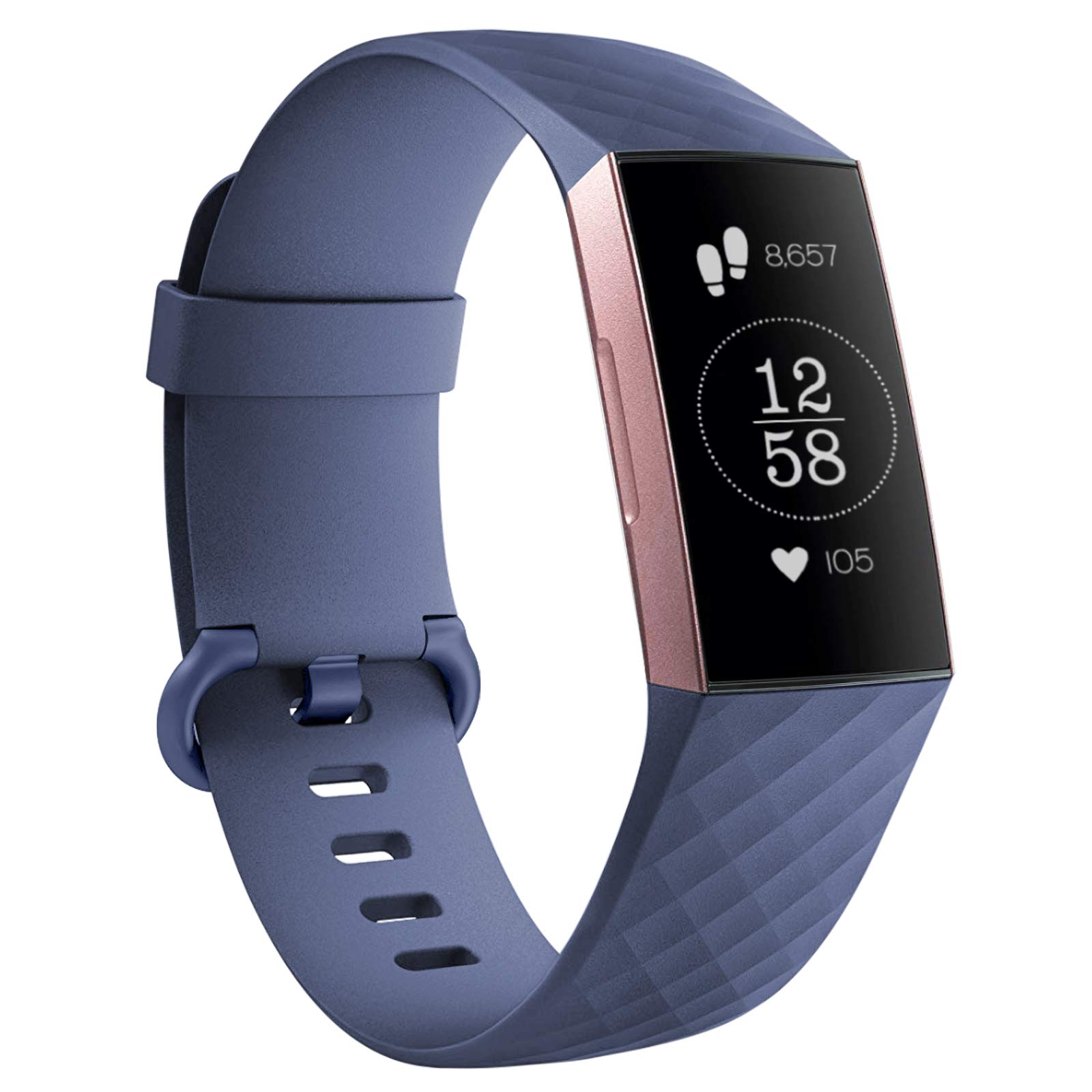 GEAK Strap Compatible with Fitbit Charge, Adjustable Classic Replacement Wristband for Charge Activity Tracker, Small, Blue Gray with Blue Gray Buckle