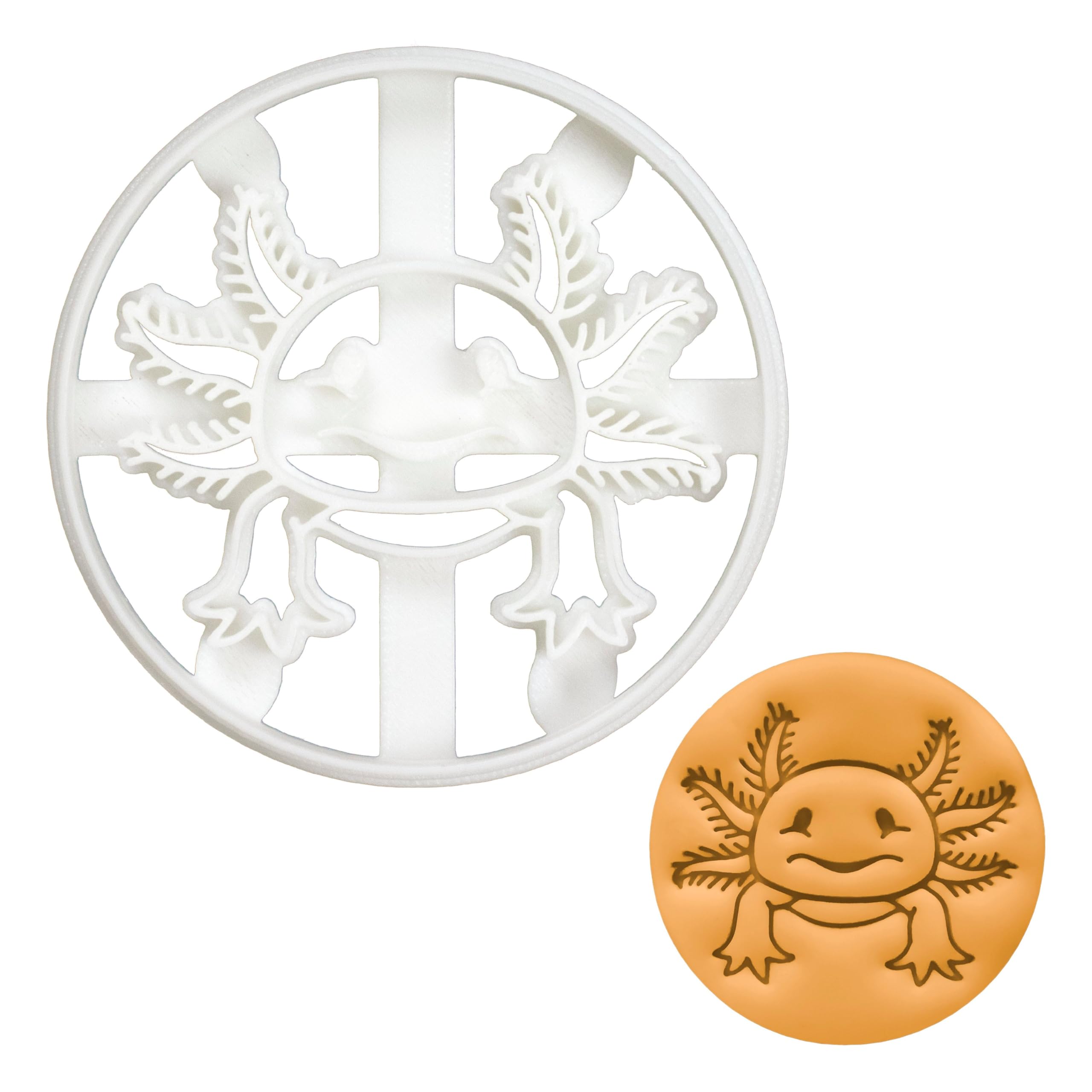 BAKERLOGY Realistic Axolotl Cookie Cutter - Detailed Biscuit Cutter Design for Baking and Crafts, Ideal on Fondant, Dough, Clay