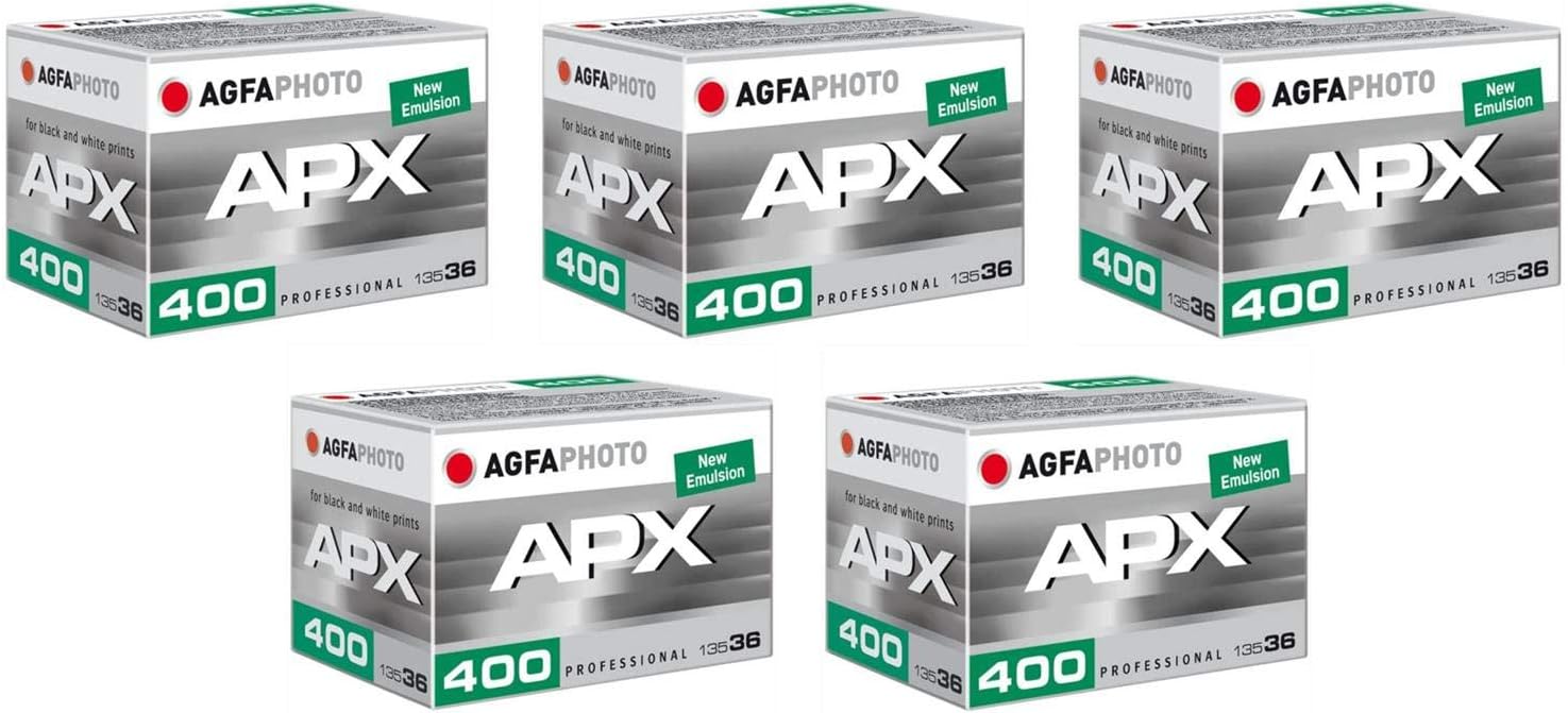 Agfa APX 400 Black & White Film 35mm 36exp 5 Pack