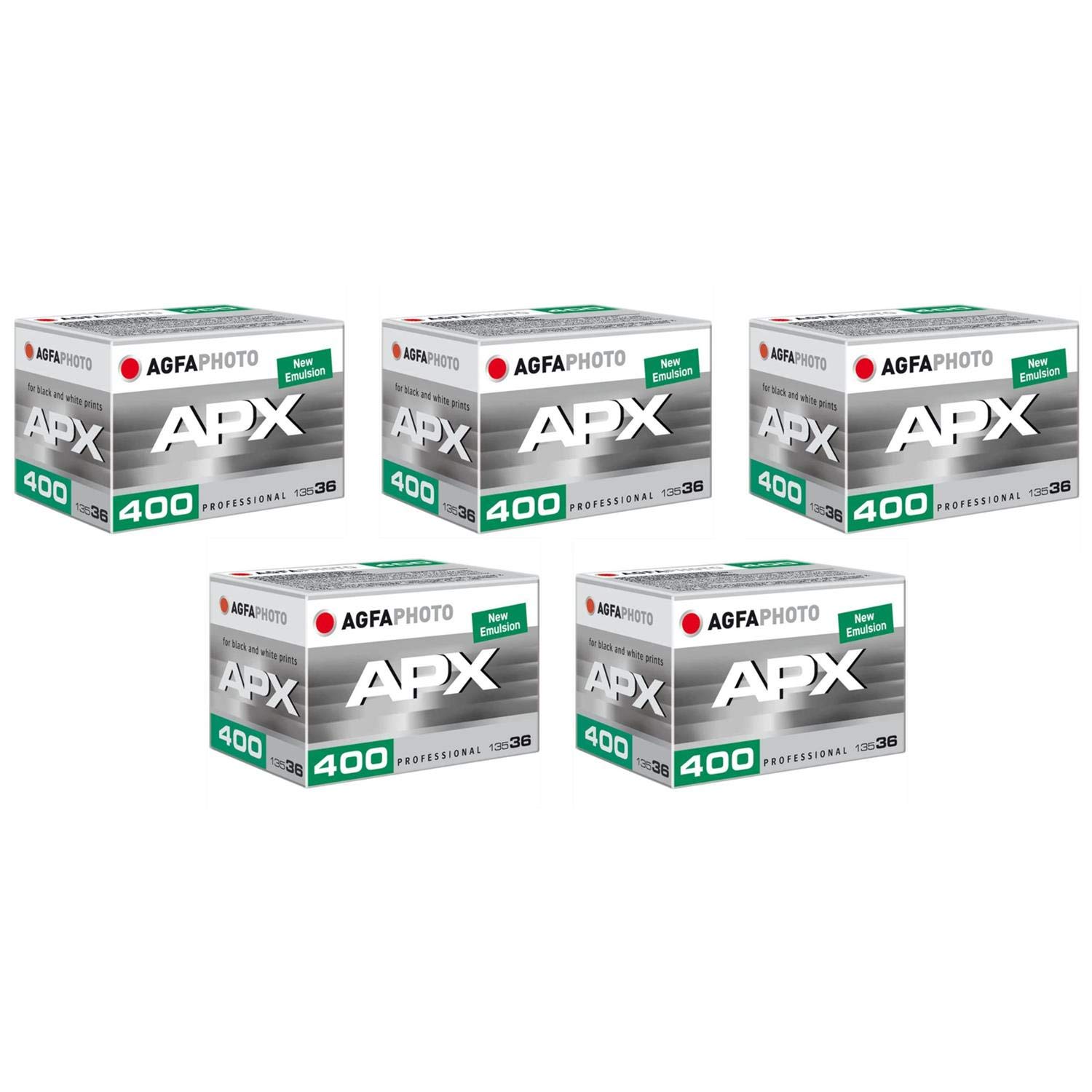 Agfa APX 400 Black & White Film 35mm 36exp 5 Pack