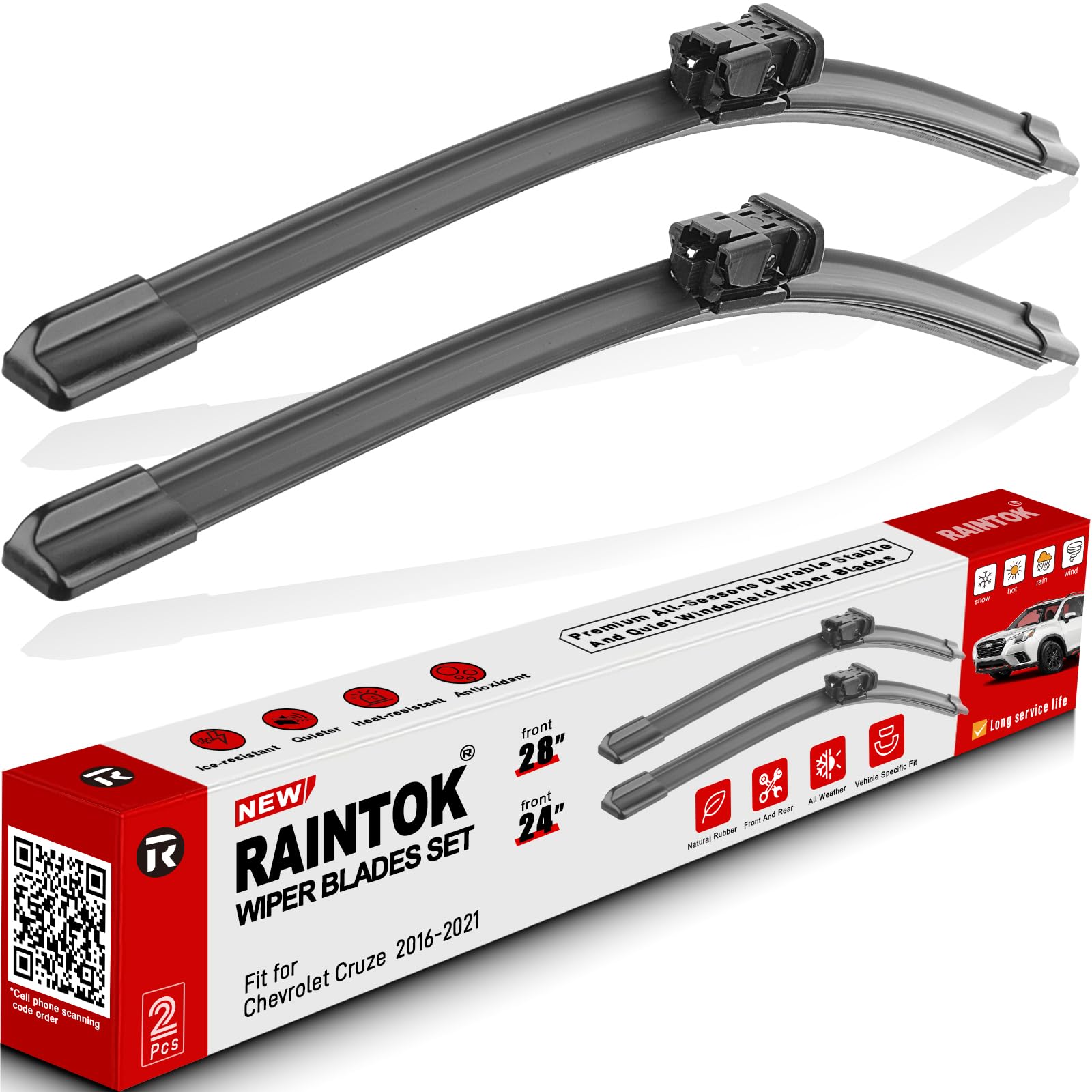 Photo 1 of RAINTOK 28" 24" Windshield Wiper Blades Replacement for Chevy Chevrolet Cruze 2016 2017 2018 2019 2020 2021 Original Factory Quality Front Wipers Blade Set for My Car - (Pack of 2)