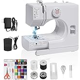 Electric Mini Beginner Sewing Machines, Built in Light,12 Stitches, Foot Pedal, 2 - Speeds, Portable 42 Pcs Sewing Kit, Reverse Stitch, Compact & Easy to Use for Adults, Kids, Home, Travel, DIY