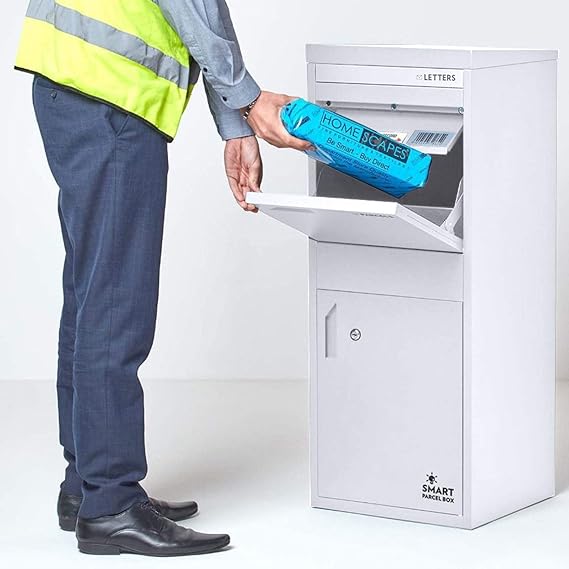 Retour Colissimo Boîte Aux Lettres Amazon Smart Parcel Box - Boîte aux lettres/colis Large Blanc à accès frontal