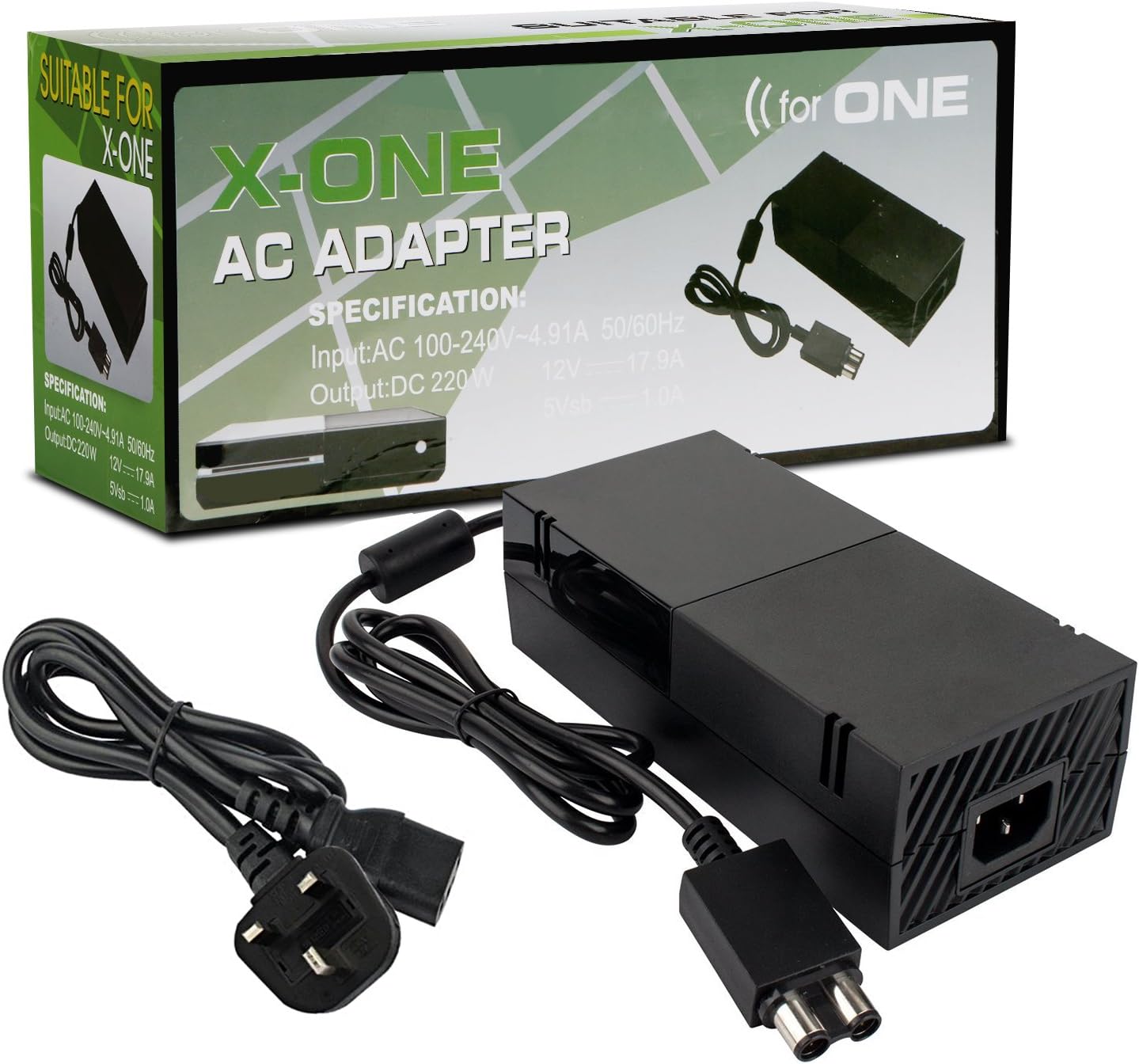 Hanpower Xbox One Power Supply XC101 AC Adapter Replacement Power Charger for Xbox One with Cable 100-240V Auto Voltage, Black