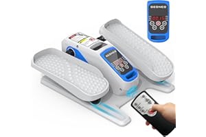 GEONEO Under Desk Elliptical Machine, Electric Ellipse Leg Exerciser for Senior, Quiet and Compact Electric Seated Pedal Exerciser for Home with Display Monitor, Remote Control and 12 Adjustable Speeds