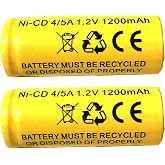 (2 Pack) 1.2v 1200mAh Ni-CD Battery ELB-1201N ELB1201N KR1200AUL KR-1200AUL ELB1210N ELB-1210N Exit Sign Light