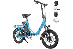 HOVERFLY H3 16" Electric Bike, Max 28Miles Range(Pedal-Assist) Folding E-Bike with Removable Battery, Front Suspension and Commuter Electric Bicycle Adults